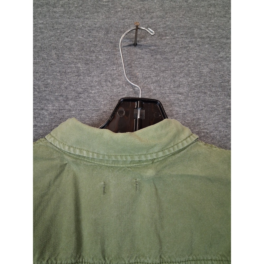 J Crew‎ Womens Dress 8 Army Green Popover Canvas Utility Shirt Lightweight - Picture 9 of 9